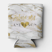 Toekomst mevrouw Gouden folie en witte marmeren br Blikjeskoeler (Voorkant)