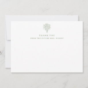 Toekomst mevrouw Line Art Floral Vrijgezellenfeest Bedankkaart