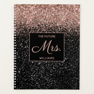 Toekomst mevrouw Roos Gold Glitter Black Sparkle W Planner