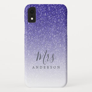 Toekomst mevrouw Royal Blue Glitter Chic Script Br iPhone XR Hoesje