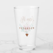 Toekomst mevrouw roze bloemenkoper glitter typogra glas (Achterkant)