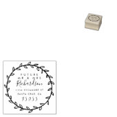 Toekomst Mr & Mrs Hand-getrokken krans retouradres Rubberstempel (Gestempeld)