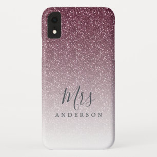 Toekomst Mrs. Bourgondië Glitter Chique Script Bri iPhone XR Hoesje