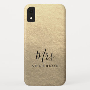 Toekomst Mrs Champagne Gold Chic Script Bride iPhone XR Hoesje