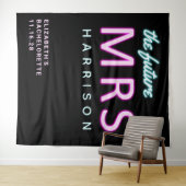 Toekomst Mrs Neon Lights Zwart Bachelorette Tapest Wandkleed (In Situ (horizontaal))