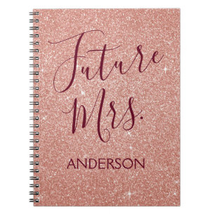 Toekomst Mrs. Roos Gold Blush Roze Sparkle Glitter Notitieboek