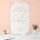 TOEKOMST MRS Vrijgezellenfeest Welkom Wit Goud Acryl Bord (Huwelijk)