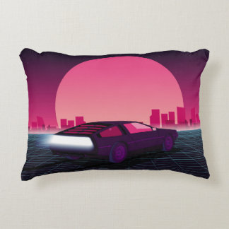 Toekomst opnieuw. sci-fi-achtergrond met stijl 80- accent kussen