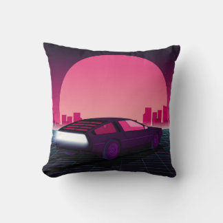 Toekomst opnieuw. sci-fi-achtergrond met stijl 80- kussen