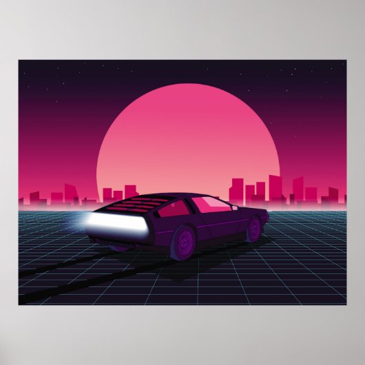 Toekomst opnieuw. sci-fi-achtergrond met stijl 80- poster (Voorkant)