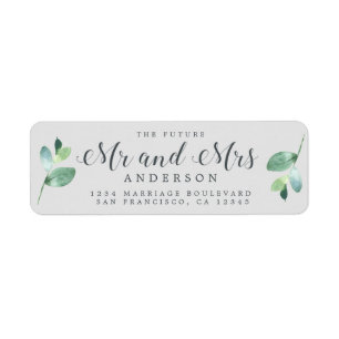 Toekomst van mevrouw Green Foliage Wedding Return Etiket