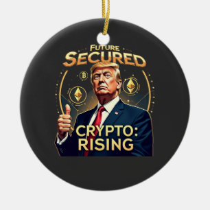 Toekomst Veilig Crypto Stijgend Trump Inauguratie Keramisch Ornament