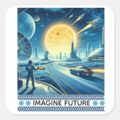 toekomst vierkante sticker (Voorkant)