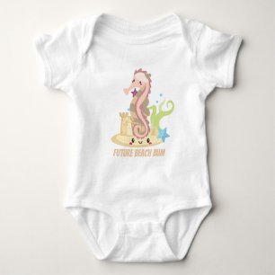 Toekomstig baby unisex kawaii zee paard romper