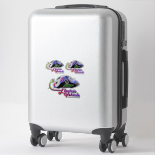 Toekomstig elektrisch voertuig   8"x 8"- Glanzend  Sticker