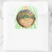 Toekomstig geld vierkante sticker (Tas)