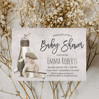 toekomstig Golfer Cute Caddy Golf Baby shower Kaart