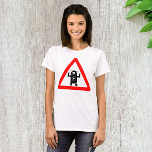 Toekomstig medisch robot waarschuwingsbord t-shirt