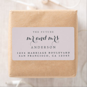 Toekomstig Mr Mrs Chic Script Huwelijks Retouradre Etiket