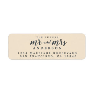 Toekomstig Mr Mrs Ivory Huwelijk Retouradres Etiket