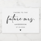 Toekomstig Mrs Modern Handschrift Script Sparkling Wijnetiket (Enkel label)