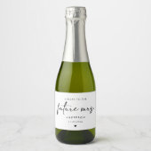 Toekomstig Mrs Modern Handschrift Script Sparkling Wijnetiket (Voorkant)