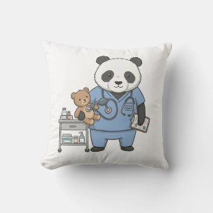 Toekomstig RN Panda: Schattige Geneeskunde Student Kussen
