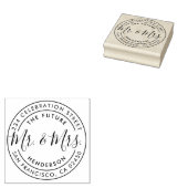 Toekomstige aangepaste naam en retouradres voor de 	rubberstempel (Gestempeld)