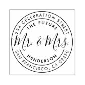 Toekomstige aangepaste naam en retouradres voor de 	rubberstempel (Afrduk)