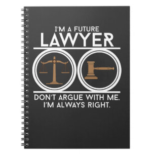 Toekomstige advocatenadvocatenadvokaat studentenad notitieboek