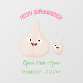 Toekomstige afbeelding van knoflook cartoon raamsticker (Vel)