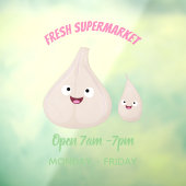 Toekomstige afbeelding van knoflook cartoon raamsticker (Vel 3)