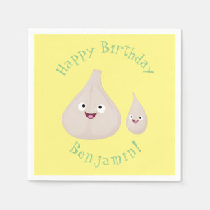 Toekomstige afbeelding van knoflook cartoon servet