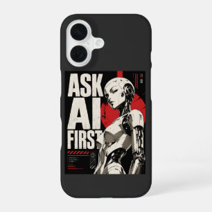 Toekomstige AI-Robothumanoid Tech Design iPhone 16 Hoesje