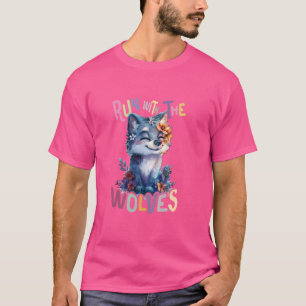Toekomstige alfa wolf met bloemen schattige wolven t-shirt