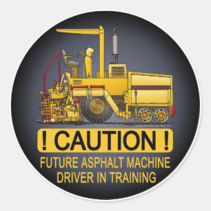 Toekomstige asfaltverefmachine Kinder sticker