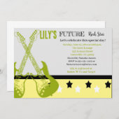 Toekomstige Baby shower - Gele uitnodiging (Voorkant / Achterkant)