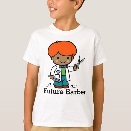 Toekomstige Barber / Hairdresser Boy met schaar T-shirt (Voorkant)