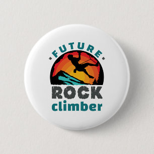 Toekomstige bergbeklimming op rock ronde button 5,7 cm