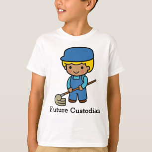 Toekomstige bewaarder met pop t-shirt