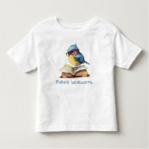 Toekomstige Boekenworm Blauwe Vogel Lezen Baby