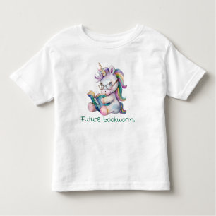 Toekomstige Boekenworm Eenhoorn Lezen Baby Kinder Shirts