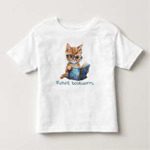 Toekomstige Boekenworm Kat Lezen Baby Kinder Shirts