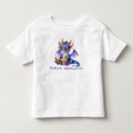 Toekomstige Boekenworm Paarse Draak Lezen Baby Kinder Shirts