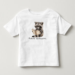 Toekomstige Boekenworm Wasbeer Lezen Baby Kinder Shirts