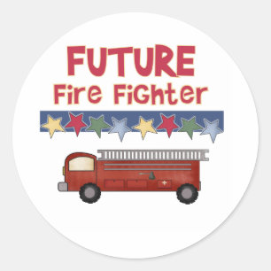 Toekomstige brandweerman ronde sticker