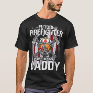 Toekomstige brandweerman zoals mijn DADDY US Flag T-shirt