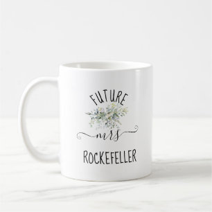 Toekomstige Bride Verloving Ring Greenery Leaves Koffiemok