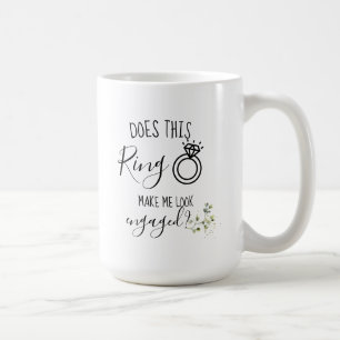 Toekomstige Bride Verloving Ring Greenery Leaves Koffiemok