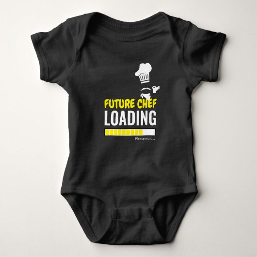 Toekomstige Chef Loading Black Funny Personalized  Romper (Voorkant)